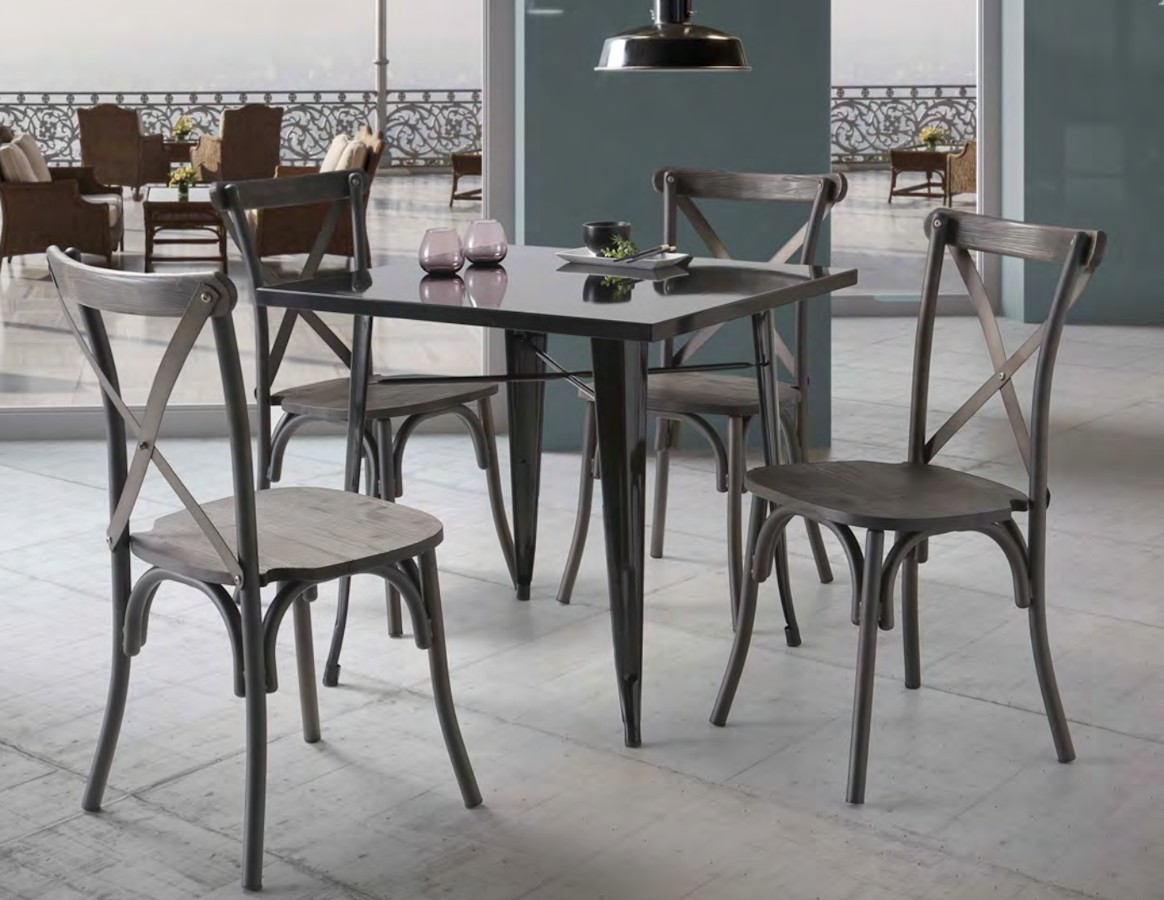 Silla Americana metal oxido pack 4 unidades